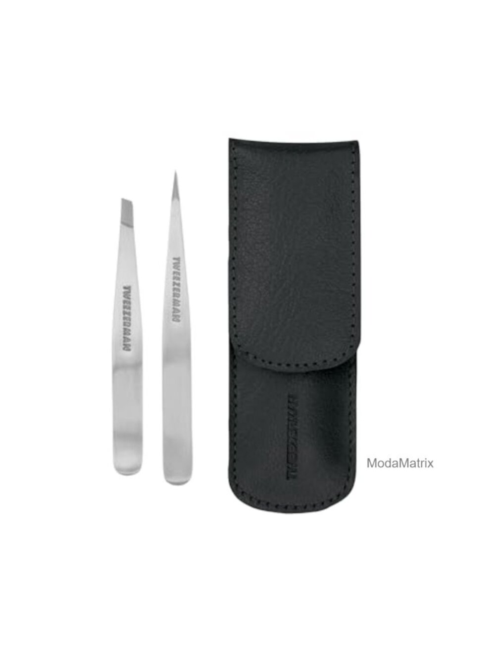 Petite Slant & Point Tweezer Set Stainless Steel with Travel Case